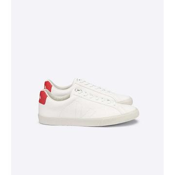 White/Red Women's Veja ESPLAR CHROMEFREE Sneakers | AU 616XYU